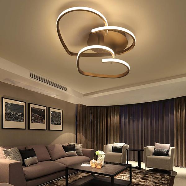 LED Moderne Plafonnier Réglable en continu Design en forme de cœur avec télécommande Lampe de chambre à coucher