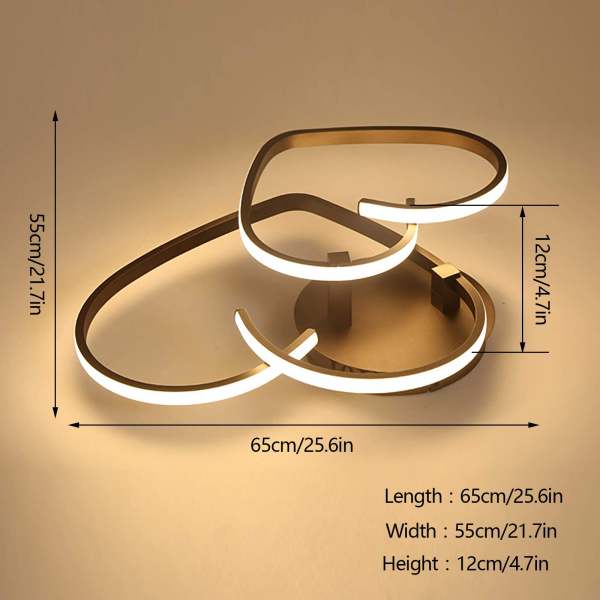 LED Moderne Plafonnier Réglable en continu Design en forme de cœur avec télécommande Lampe de chambre à coucher