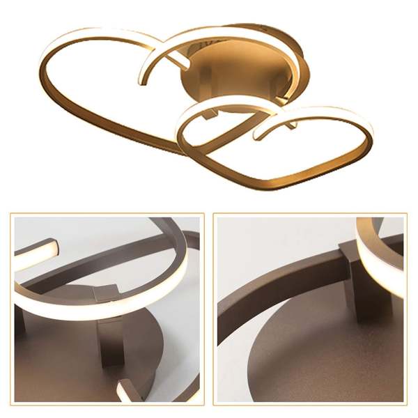 LED Moderne Plafonnier Réglable en continu Design en forme de cœur avec télécommande Lampe de chambre à coucher