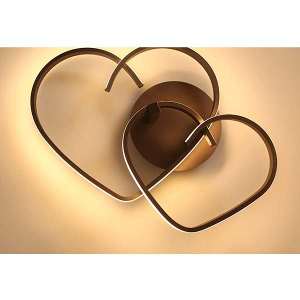 LED Moderne Plafonnier Réglable en continu Design en forme de cœur avec télécommande Lampe de chambre à coucher