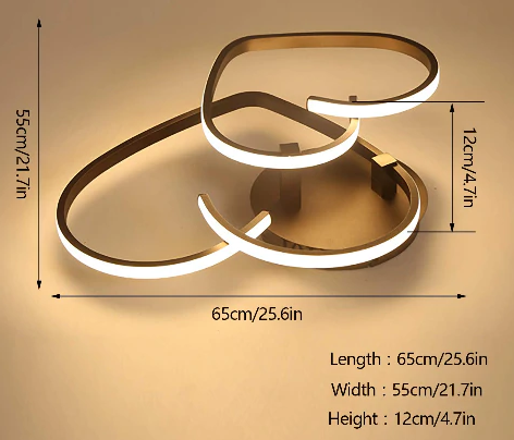 LED Moderne Plafonnier Réglable en continu Design en forme de cœur avec télécommande Lampe de chambre à coucher