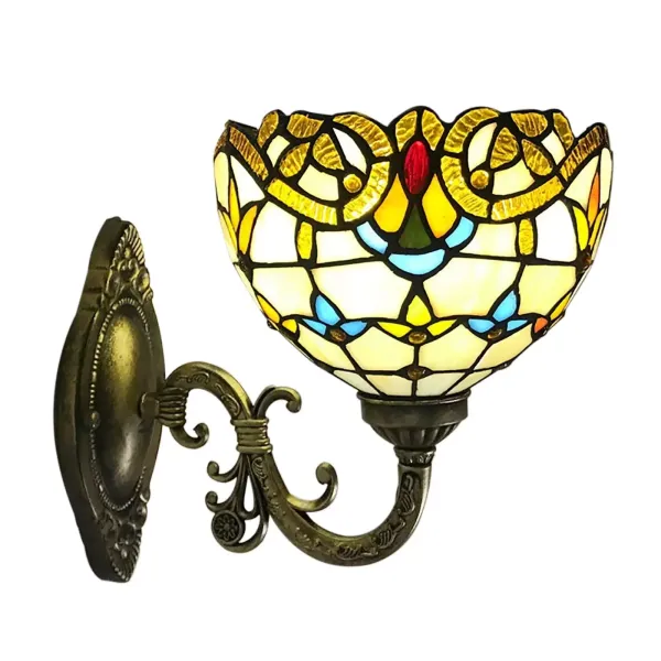 Applique murale rétro style maison de campagne Tiffany - Lampe de chevet avec interrupteur à tirette Applique murale rétro style maison de campagne Tiffany - Lampe de chevet avec interrupteur à tirette