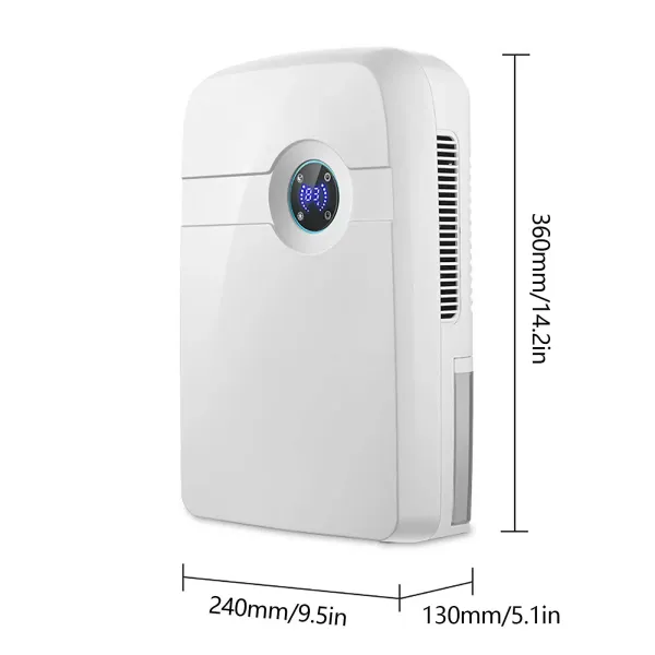 Mini déshumidificateur électrique de 2500 ml avec minuterie, pas de bruit pour salon, salle de bain, chambre à coucher, 42 W