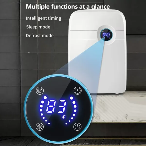 Mini déshumidificateur électrique de 2500 ml avec minuterie, pas de bruit pour salon, salle de bain, chambre à coucher, 42 W