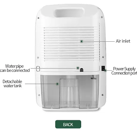 Mini déshumidificateur électrique de 2500 ml avec minuterie, pas de bruit pour salon, salle de bain, chambre à coucher, 42 W