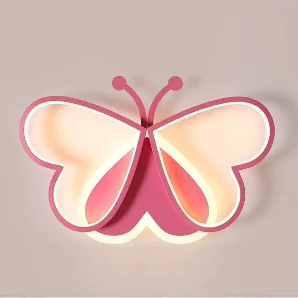 Plafonniers - 90 W - Motif papillon rose - Lampe pour chambre à coucher, chambre d'enfant, restaurant (intensité variable)