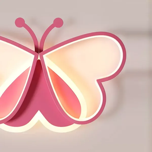 Plafonniers - 90 W - Motif papillon rose - Lampe pour chambre à coucher, chambre d'enfant, restaurant (intensité variable)