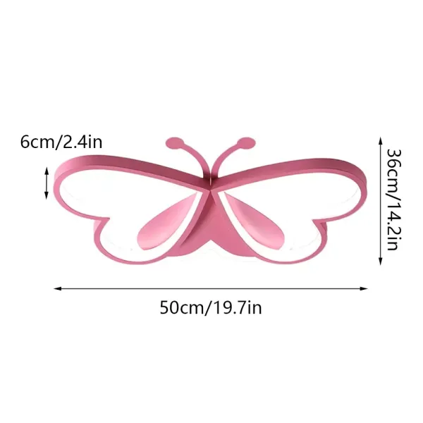 Plafonniers - 90 W - Motif papillon rose - Lampe pour chambre à coucher, chambre d'enfant, restaurant (intensité variable)
