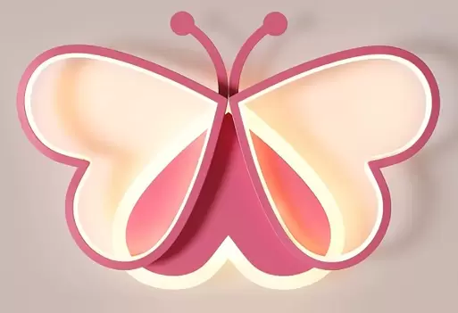Plafonniers - 90 W - Motif papillon rose - Lampe pour chambre à coucher, chambre d'enfant, restaurant (intensité variable)