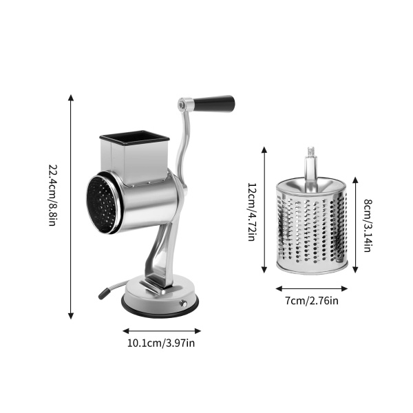 Râpe manuelle en acier inoxydable avec 5 lames différentes pour carottes, concombres, pommes de terre