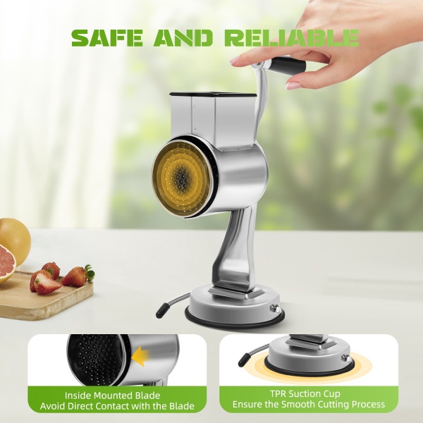 Râpe manuelle en acier inoxydable avec 5 lames différentes pour carottes, concombres, pommes de terre