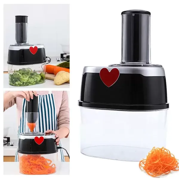 Coupe Légumes Électrique Coupe Spirale Trancheur Hacheur Râpe de Cuisine Spirale pour Courgettes Carottes Concombres 2L