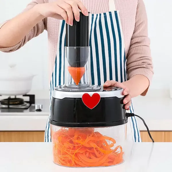 Coupe Légumes Électrique Coupe Spirale Trancheur Hacheur Râpe de Cuisine Spirale pour Courgettes Carottes Concombres 2L