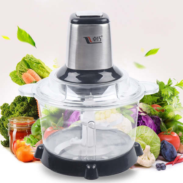 Robot électrique de 5 litres, mode silencieux, 2 vitesses avec protection, convient pour la viande, les aliments homogénéisés, les fruits et les légumes