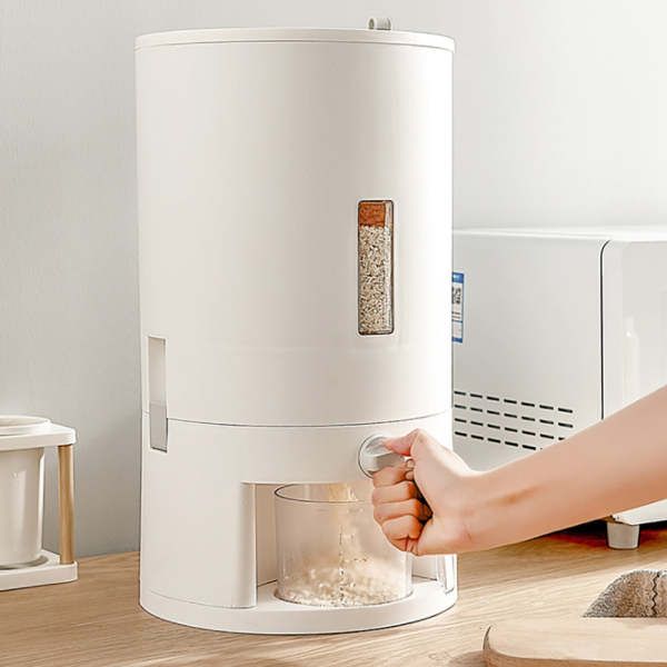 Récipient à riz, récipient à céréales, récipient à céréales, récipient à grains de riz pour la maison avec tasse à mesurer (20L)