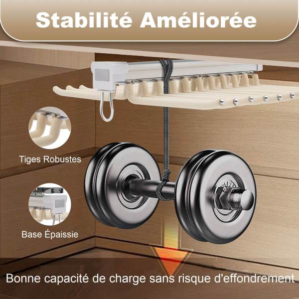 Cintre à pantalon multifonction en acier inoxydable extensible pour 22 pantalons - Grande capacité pour penderie