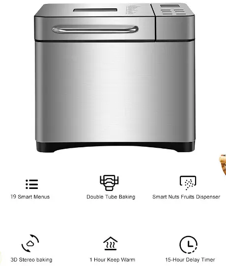 Programmeerbare broodbakmachine Automatische broodbakmachine Digitale fruitdispenser met touchscreen