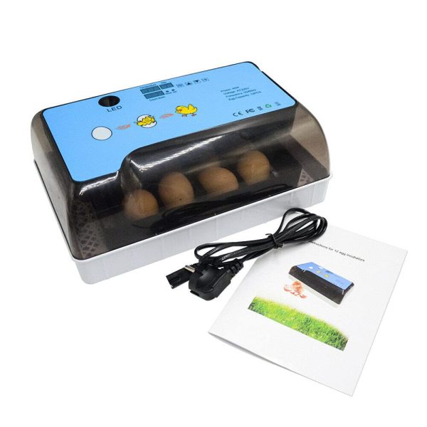 Couveuse 40 W entièrement automatique Couveuse LED Régulateur d'humidité Couverture visible pour Poulet Oie Canard Pigeon Caille Oiseau