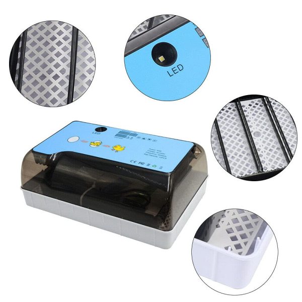 Couveuse 40 W entièrement automatique Couveuse LED Régulateur d'humidité Couverture visible pour Poulet Oie Canard Pigeon Caille Oiseau