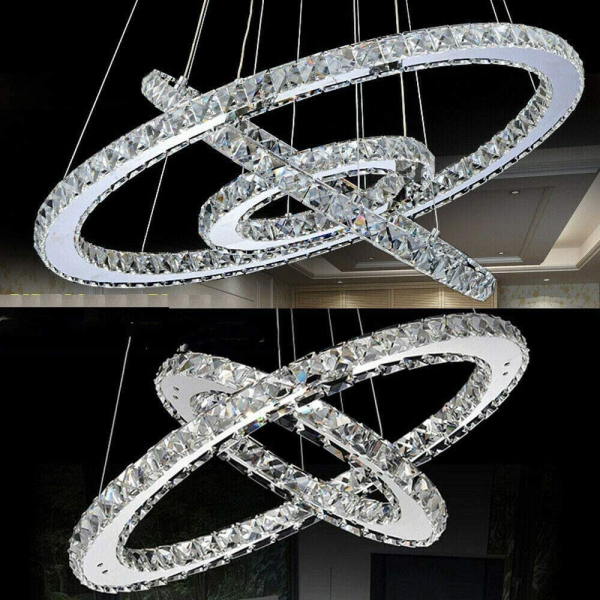 Plafonnier 48W Lampe à suspension à LED en cristal