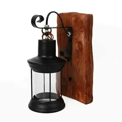 Retro Vintage Industriel Applique Murale Bois Métal Bar Antique Lumière DE