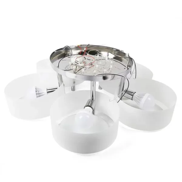 Plafonnier LED en cristal - Moderne - Suspension - Économie d'énergie - Réglable - Avec télécommande (5 têtes)