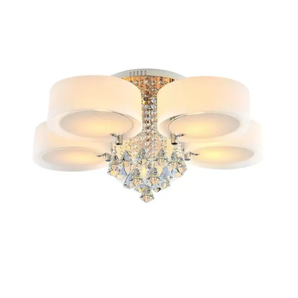 Plafonnier LED en cristal - Moderne - Suspension - Économie d'énergie - Réglable - Avec télécommande (5 têtes)