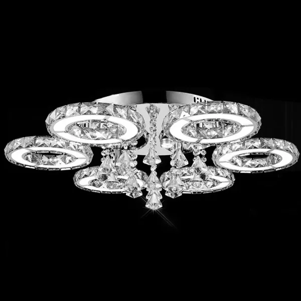 Plafonnier LED en cristal - Intensité variable - Avec télécommande - Moderne - Pour salon, cuisine, chambre à coucher, salle à manger