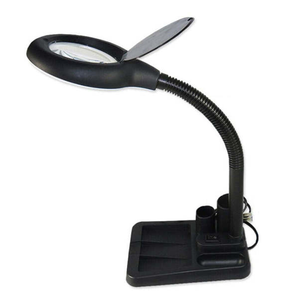 Lampe loupe professionnelle à LED - Loupe sur pied - 11 W - Objectif 85 mm - Avec loupe 5 fois