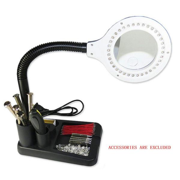 Lampe loupe professionnelle à LED - Loupe sur pied - 11 W - Objectif 85 mm - Avec loupe 5 fois