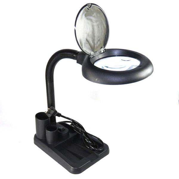Lampe loupe professionnelle à LED - Loupe sur pied - 11 W - Objectif 85 mm - Avec loupe 5 fois