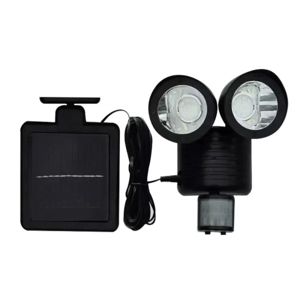 Lampe solaire LED murale avec câble de 5 m, angle réglable, étanche, lampe solaire de jardin avec détecteur de mouvement, lampe murale de sécurité