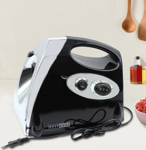 Hachoir électrique en acier inoxydable avec saucisse, fonction inversée, 3 trous