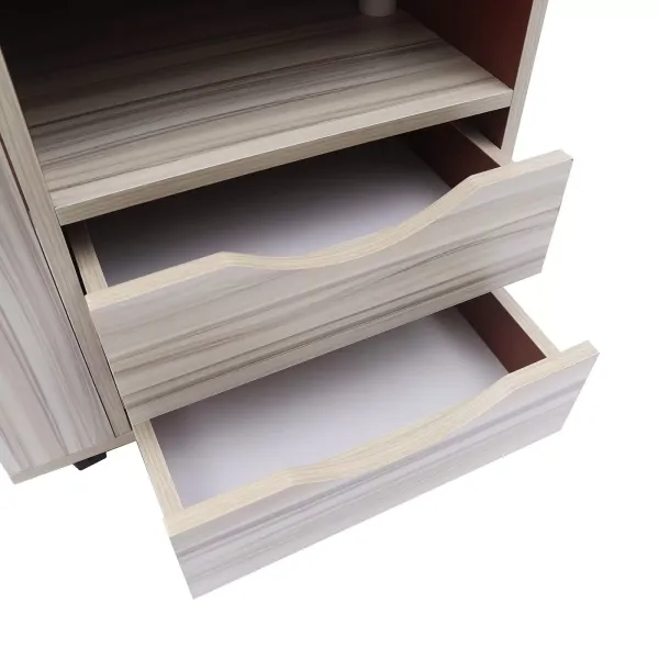 Table d'appoint avec roulettes - Hauteur réglable - Avec rail pratique pour tablette et rangement multi-couches