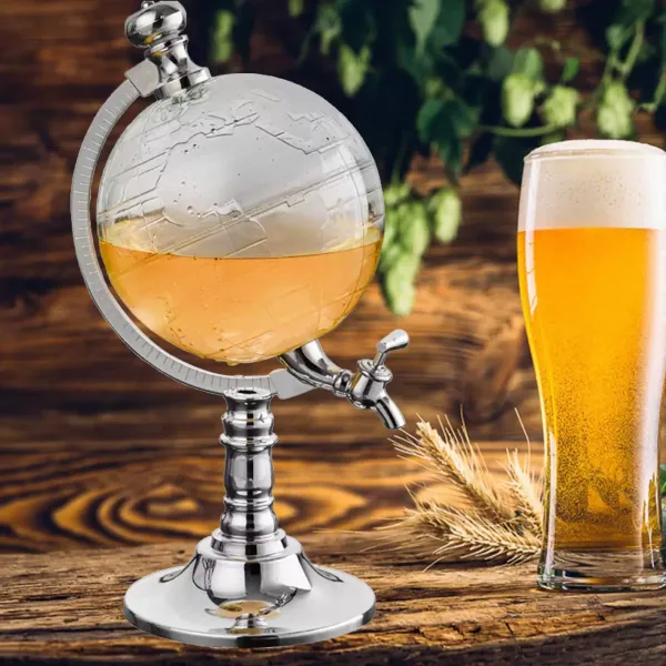 Distributeur de bière avec support - Volume : 1,5 l, 34 cm de haut, colonne à boissons, pompe à boisson, pompe à boissons.