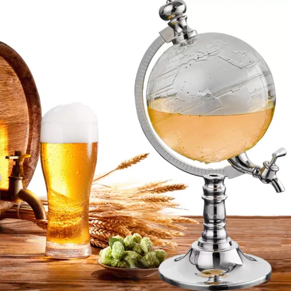 Distributeur de bière avec support - Volume : 1,5 l, 34 cm de haut, colonne à boissons, pompe à boisson, pompe à boissons.