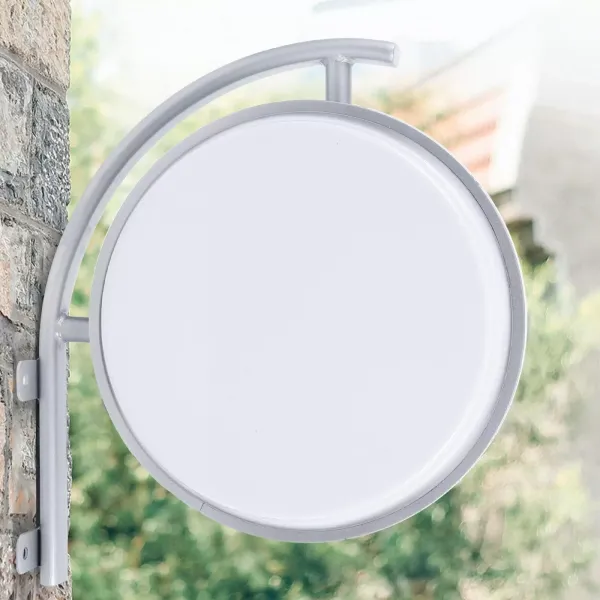 Boîte LED ronde double face - Diamètre : 40 cm - Avec câble d'alimentation de 1,5 m.