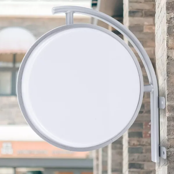 Boîte LED ronde double face - Diamètre : 40 cm - Avec câble d'alimentation de 1,5 m.