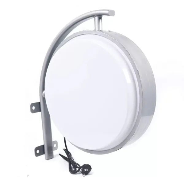 Boîte LED ronde double face - Diamètre : 40 cm - Avec câble d'alimentation de 1,5 m.