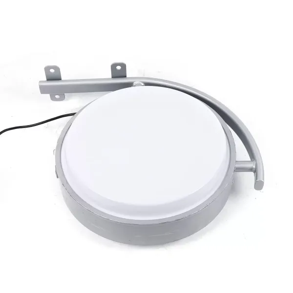 Boîte LED ronde double face - Diamètre : 40 cm - Avec câble d'alimentation de 1,5 m.