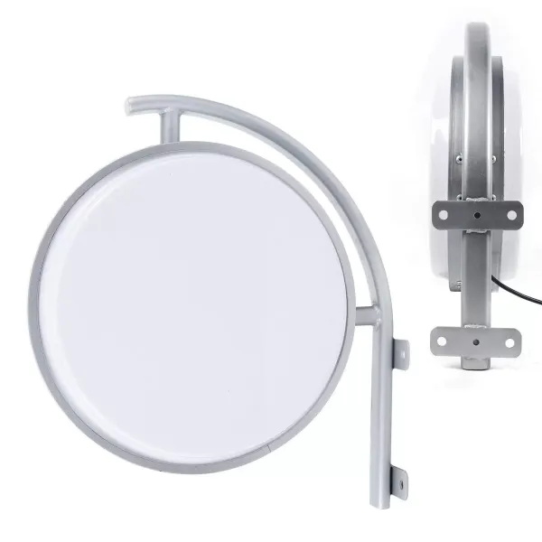 Boîte LED ronde double face - Diamètre : 40 cm - Avec câble d'alimentation de 1,5 m.