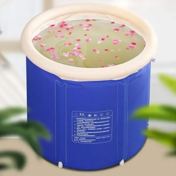 Baignoire gonflable pliable - Pour adulte de moins de 180 cm - Bleu