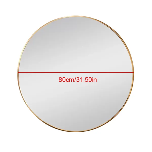 Miroir mural rond pour salle de bain, salon et plus - 80 cm