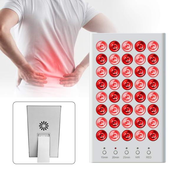Lumière LED infrarouge 660 nm / 850 nm - Lampe thérapeutique anti-âge + masque pour les yeux 200 W - infrarouge
