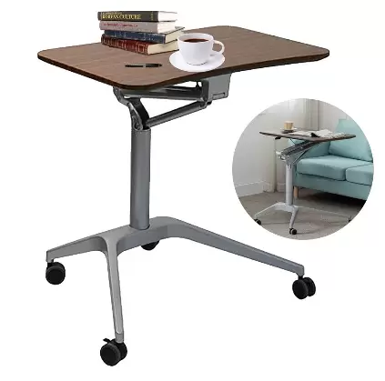 Table à roulettes pour ordinateur portable - Support fixe - Angle réglable en hauteur - Avec roulettes