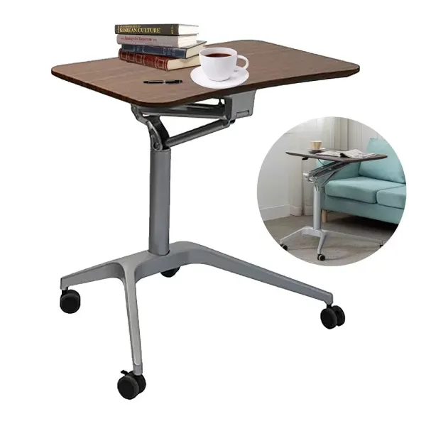 Table à roulettes pour ordinateur portable - Support fixe - Angle réglable en hauteur - Avec roulettes