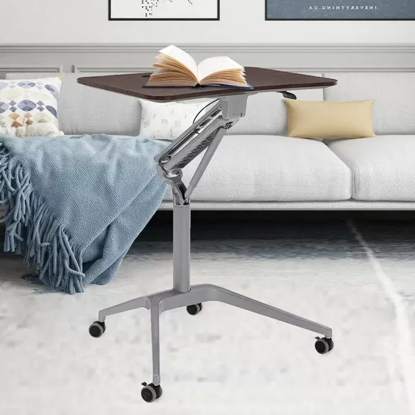 Table à roulettes pour ordinateur portable - Support fixe - Angle réglable en hauteur - Avec roulettes
