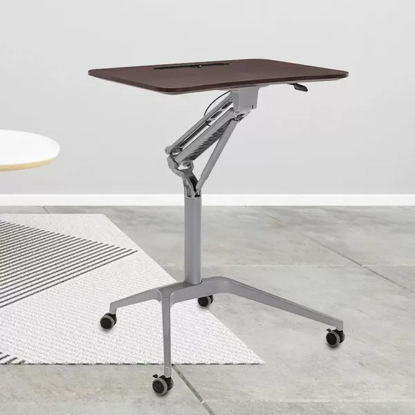 Table à roulettes pour ordinateur portable - Support fixe - Angle réglable en hauteur - Avec roulettes