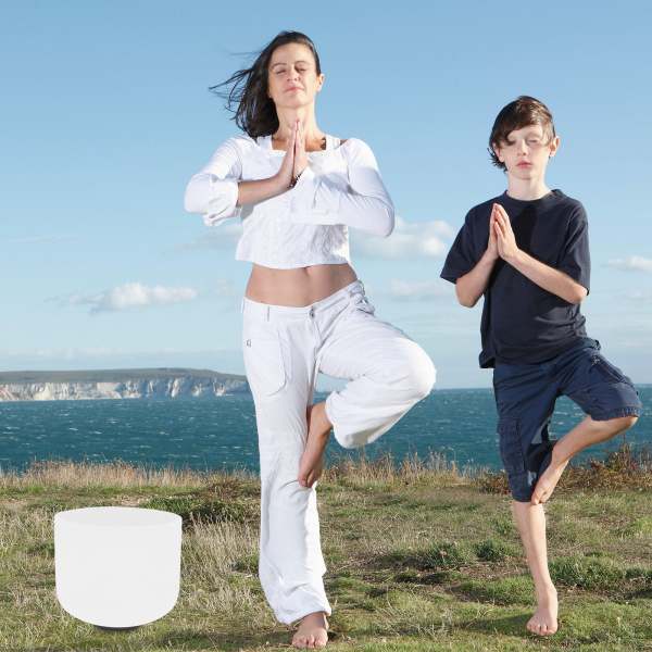Products 8 pouces Bol Chantant en Cristal Quartz Blanc F Note, pour la méditation (Blanc)