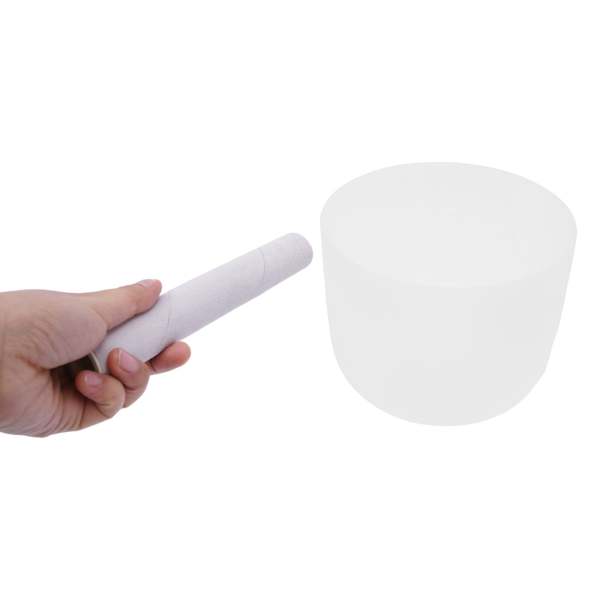 Products 8 pouces Bol Chantant en Cristal Quartz Blanc F Note, pour la méditation (Blanc)